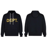 GALLERY DEPT DEPT GOLD LOGO HOODIE BLACK