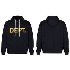 GALLERY DEPT DEPT GOLD LOGO HOODIE BLACK