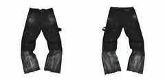 Gallery Dept Black Frayed Distressed Carpenter Jeans