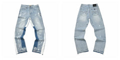 Gallery Dept White‑Trim Spliced Washed Jeans
