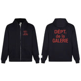 GALLERY DEPT DEPT DE LA GALERIE ZIP‑UP HOODIE BLACK