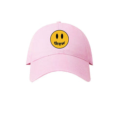 Drew House Smiley Face Baseball Cap, Pink