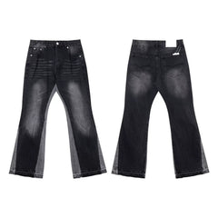Gallery Dept Black‑Mesh Splice Flare Jeans