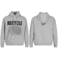 GALLERY DEPT RECYCLE PAINT SPLATTER HOODIE BLACK