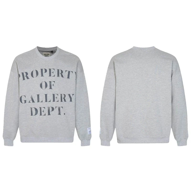GALLERY DEPT PROPERTY OF CREWNECK SWEATSHIRT HEATHER GREY