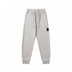 Stone Island Heather Grey Side Pocket Badge Jogger Sweatpants Unisex Trousers