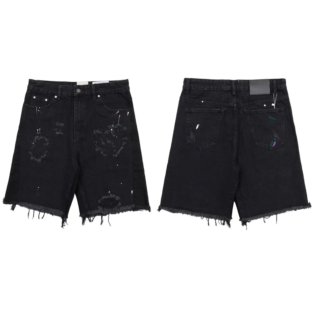 GALLERY DEPT DISTRESSED PAINT SPLATTER DENIM SHORTS
