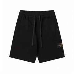 Stone Island Black Cargo Badge Sweat Shorts Unisex Casual Shorts