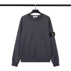 Stone Island Charcoal Grey Crew Neck Arm Badge Sweatshirt Unisex Top