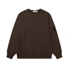 Stone Island Coffee Brown Crew Neck Arm Badge Sweatshirt Unisex Top