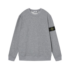 Stone Island Compass Badge Grey Crewneck Sweatshirt