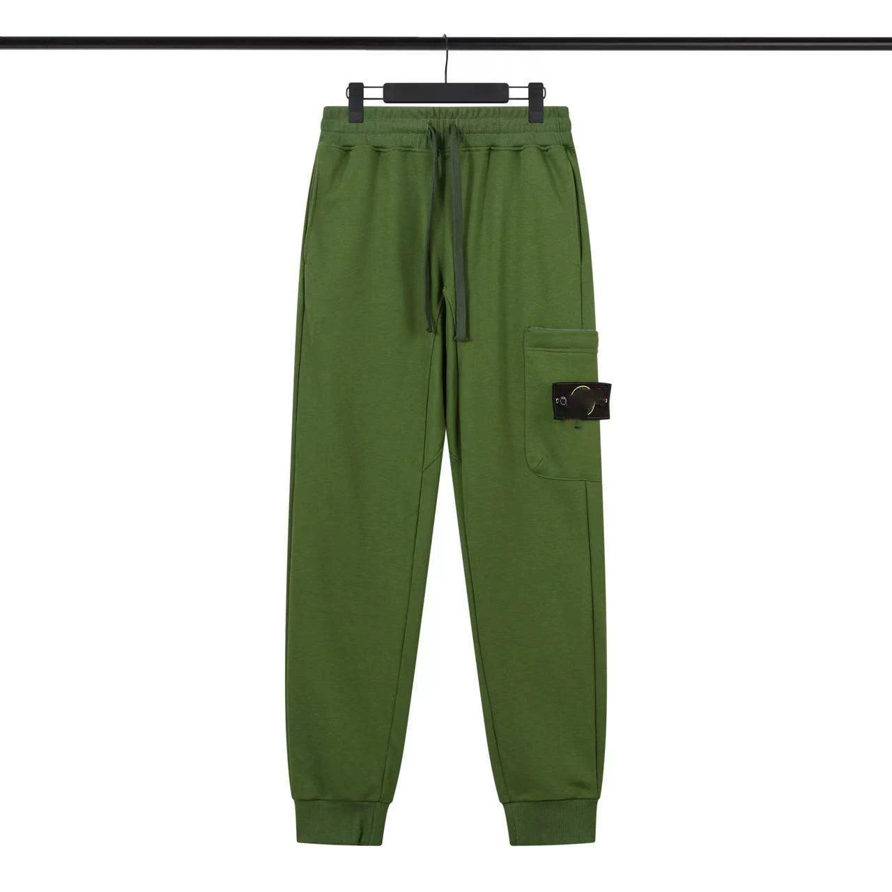 Stone Island Army Green Cargo Badge Jogger Sweatpants Unisex Trousers