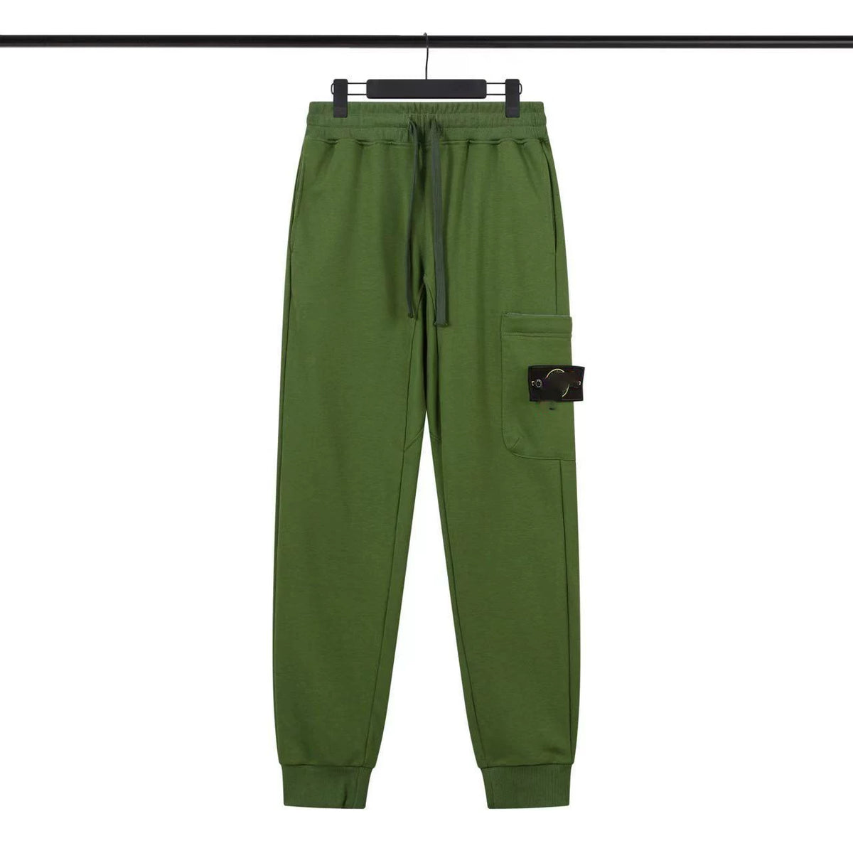 Stone Island Army Green Cargo Badge Jogger Sweatpants Unisex Trousers