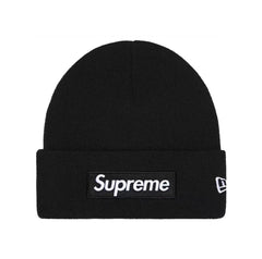 Supreme New Era Box Logo Beanie Fw25 Black Knit Cuffed Hat