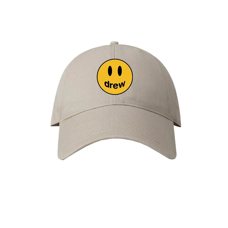 Drew House Smiley Face Baseball Cap, Khaki