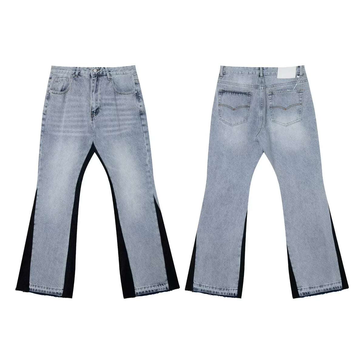 Gallery Dept Light‑Wash Black‑Panel Flare Jeans