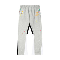 Gallery Dept  Grey Artistic Splatter Mixed Panel Flare Sweatpants