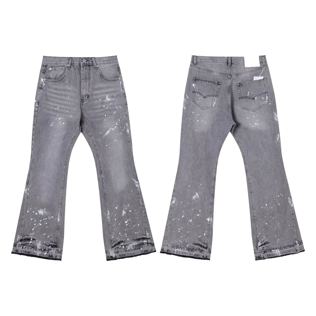 Gallery Dept Grey‑Wash Paint‑Splatter Flare Jeans