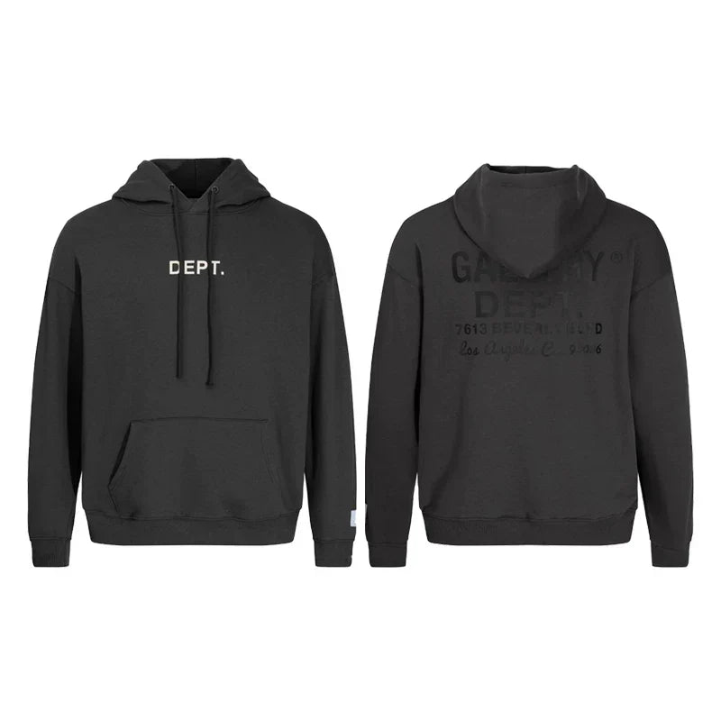 GALLERY DEPT HOLLYWOOD CA GOLD LOGO HOODIE BLACK
