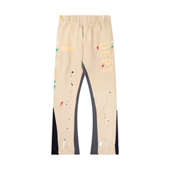 Gallery Dept Apricot Vertical Dept Logo Hand Splatter Stacked Flare Pants