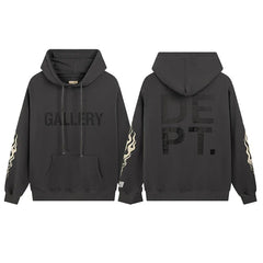 GALLERY DEPT FLAME SLEEVE HOODIE BLACK