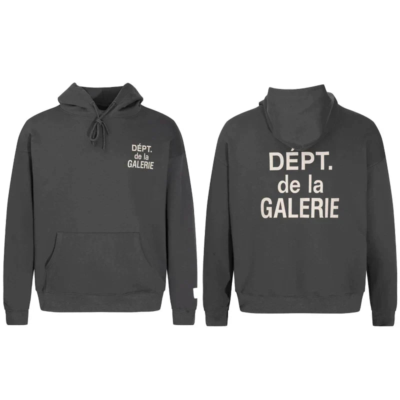 GALLERY DEPT DEPT DE LA GALERIE GOLD LOGO HOODIE BLACK