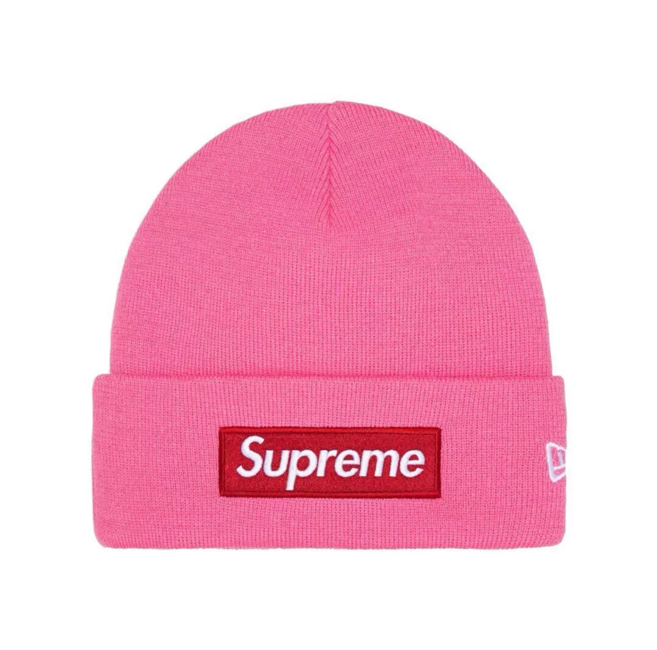 Supreme New Era Box Logo Beanie Fw25 Magenta Knit Cuffed Hat