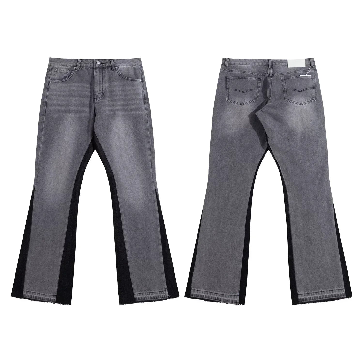 Gallery Dept Black‑Side‑Panel Grey Flare Jeans