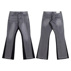 Gallery Dept Black‑Side‑Panel Grey Flare Jeans