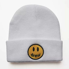Drew House Smiley Face Knit Beanie, White