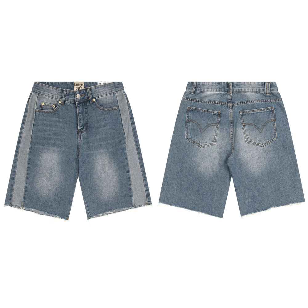 GALLERY DEPT PANELED DENIM JORT SHORTS LIGHT WASH