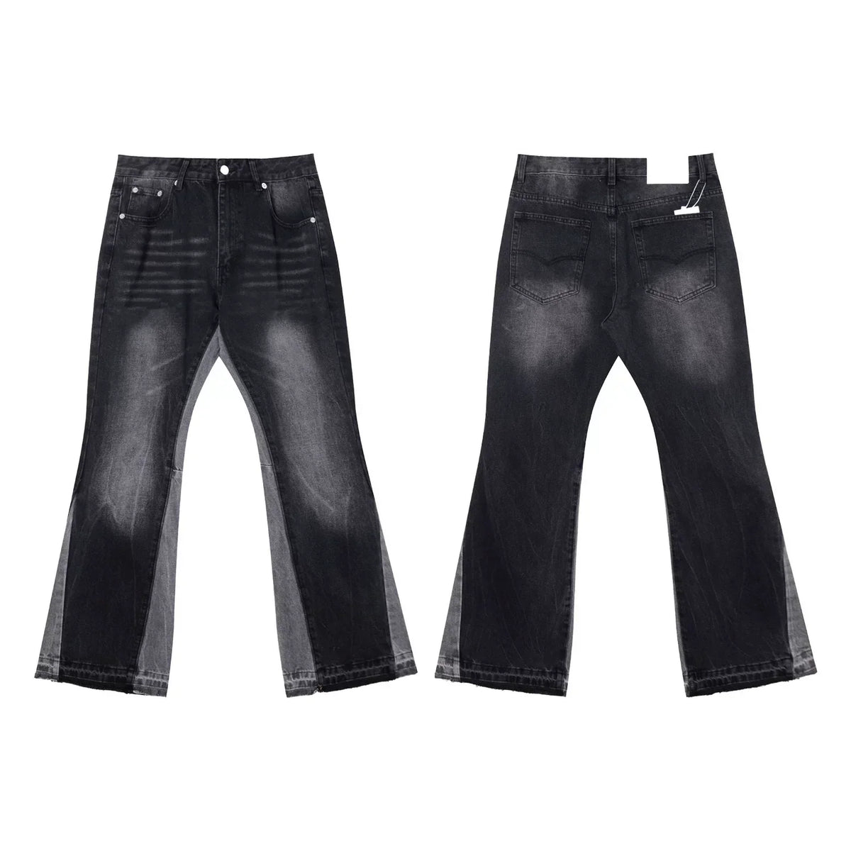 Gallery Dept Black‑Mesh Splice Flare Jeans