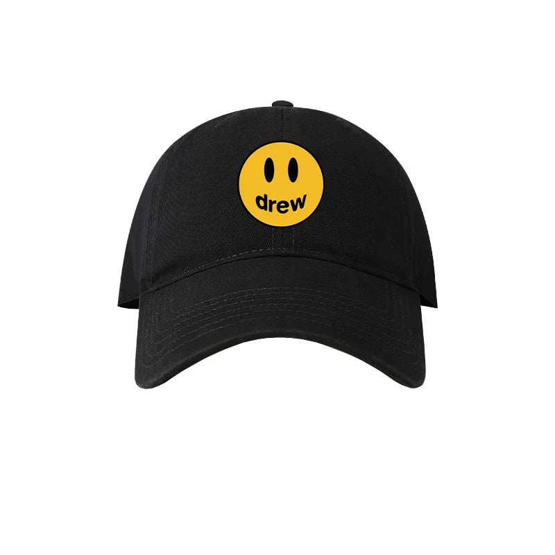 Drew House Smiley Face Baseball Cap, Black