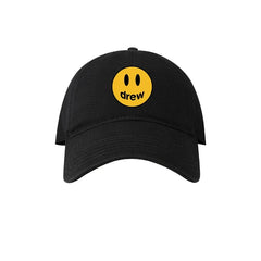Drew House Smiley Face Baseball Cap, Black