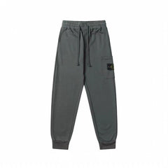 Stone Island Dark Grey Cargo Sweatpants Arm Badge Jogger Pants Unisex Trousers