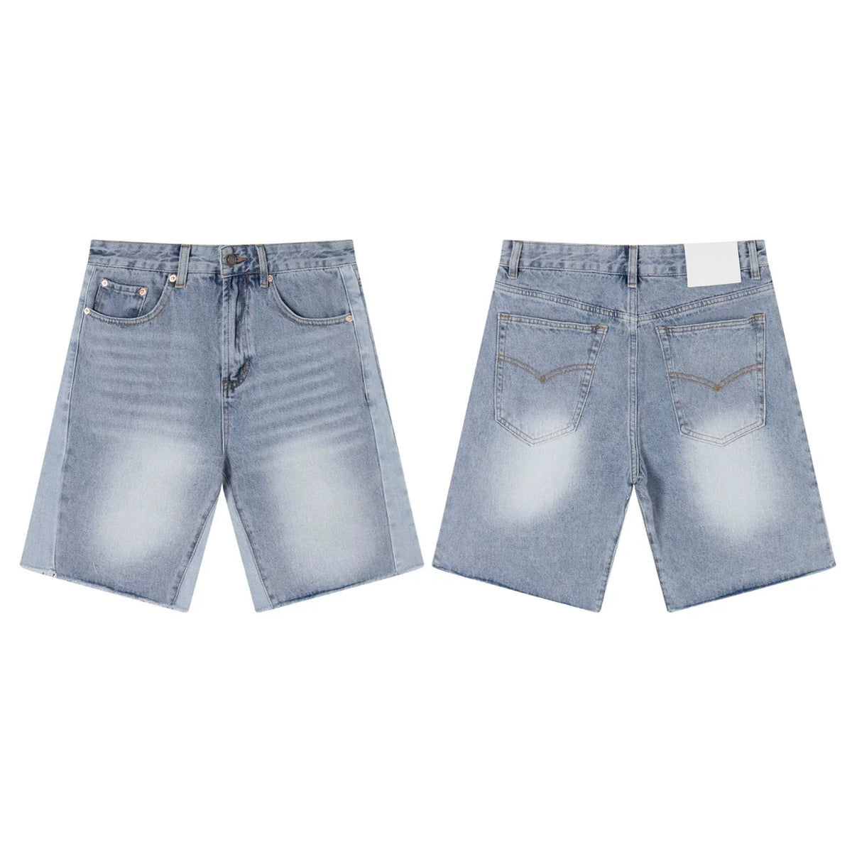GALLERY DEPT SIDE PANEL LIGHT WASH DENIM JORT SHORTS