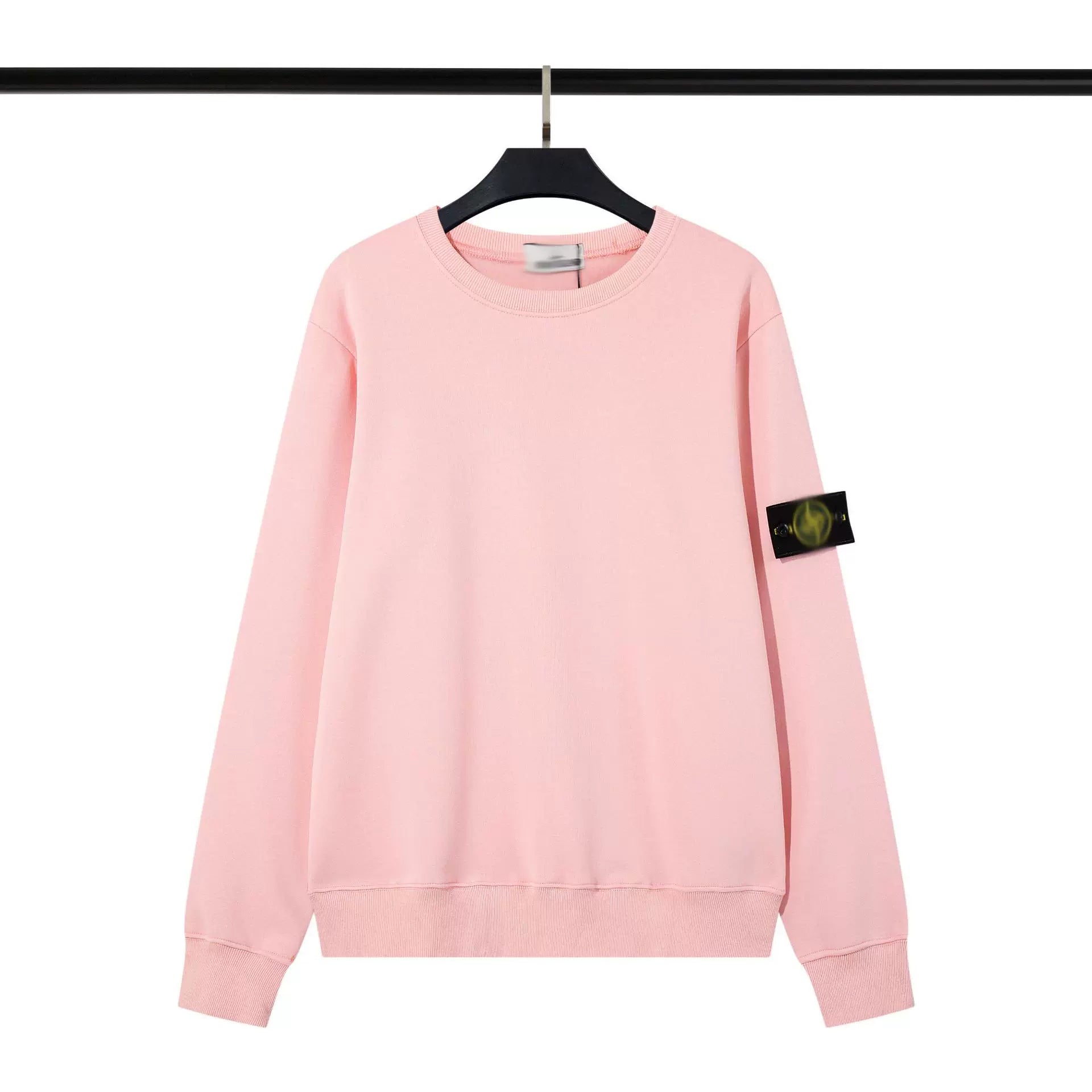 Stone Island Pink Crew Neck Arm Badge Sweatshirt Unisex Top