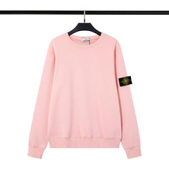 Stone Island Pink Crew Neck Arm Badge Sweatshirt Unisex Top