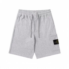 Stone Island Heather Grey Cargo Badge Sweat Shorts Unisex Casual Shorts