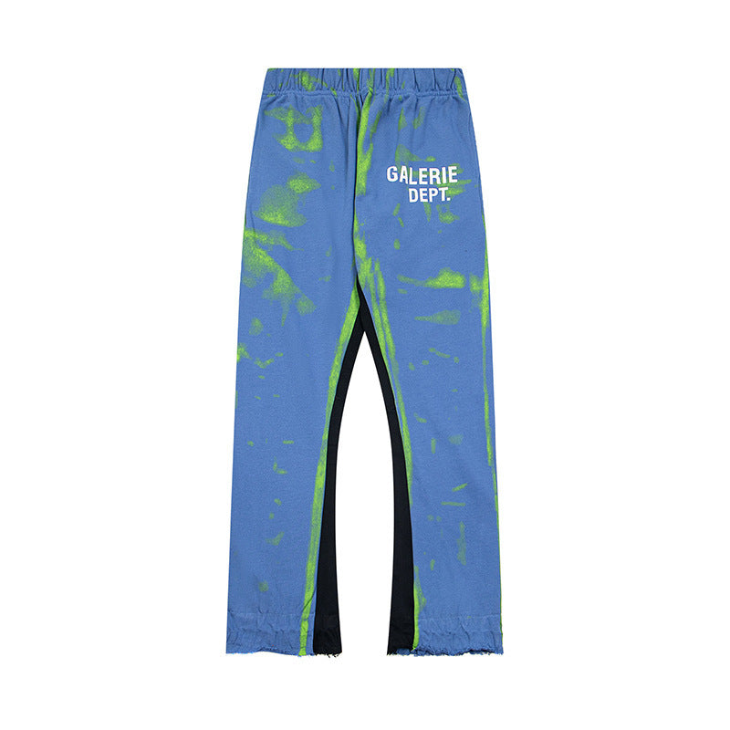 Gallery Dept Denim Blue Green Tie Dye Flare Sweatpants