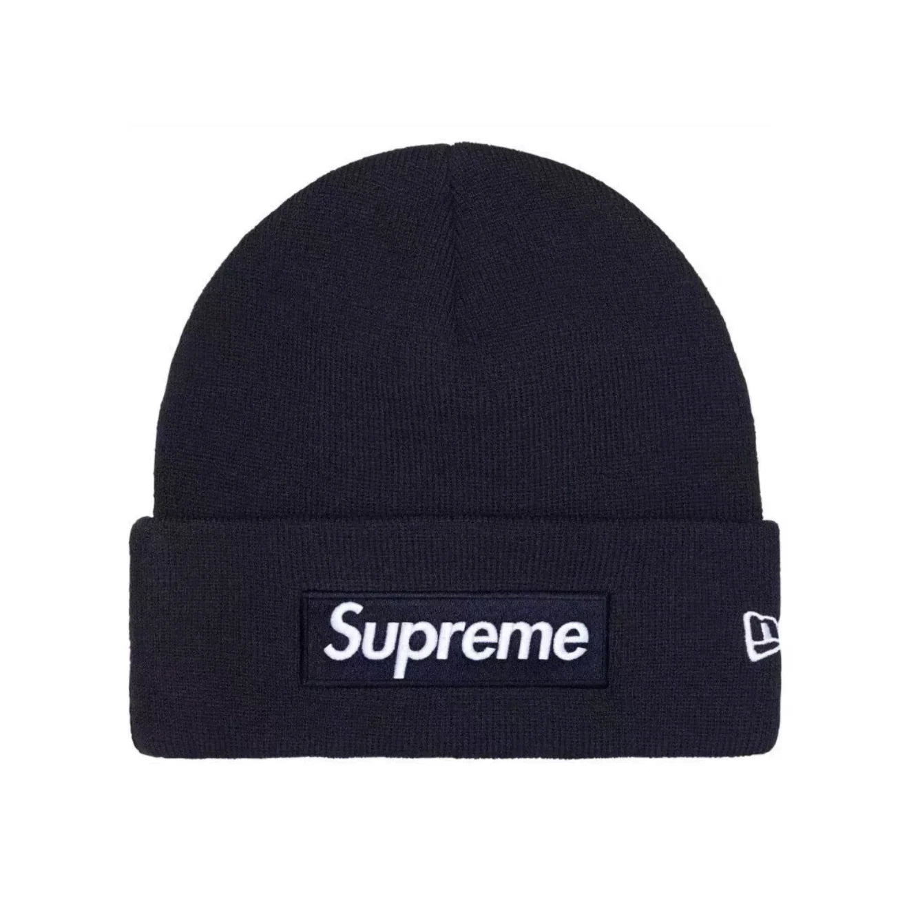 Supreme New Era Box Logo Beanie Fw25 Navy Knit Cuffed Hat