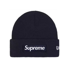 Supreme New Era Box Logo Beanie Fw25 Navy Knit Cuffed Hat