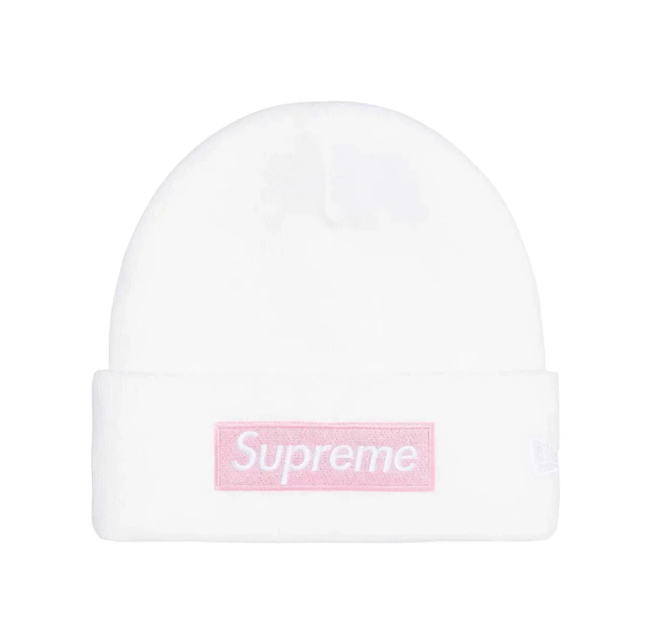 Supreme New Era Box Logo Beanie Fw25 White Knit Cuffed Hat