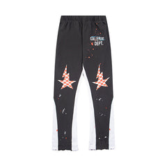 Gallery Dept Charcoal Black Checkered Star Flare Sweatpants