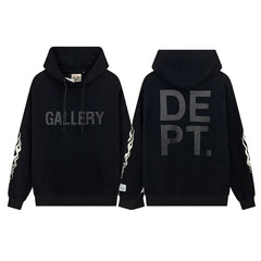GALLERY DEPT FLAME SLEEVE HOODIE BLACK