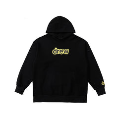 Drew House Classic Logo Black Unisex Oversized Fleece Hoodie