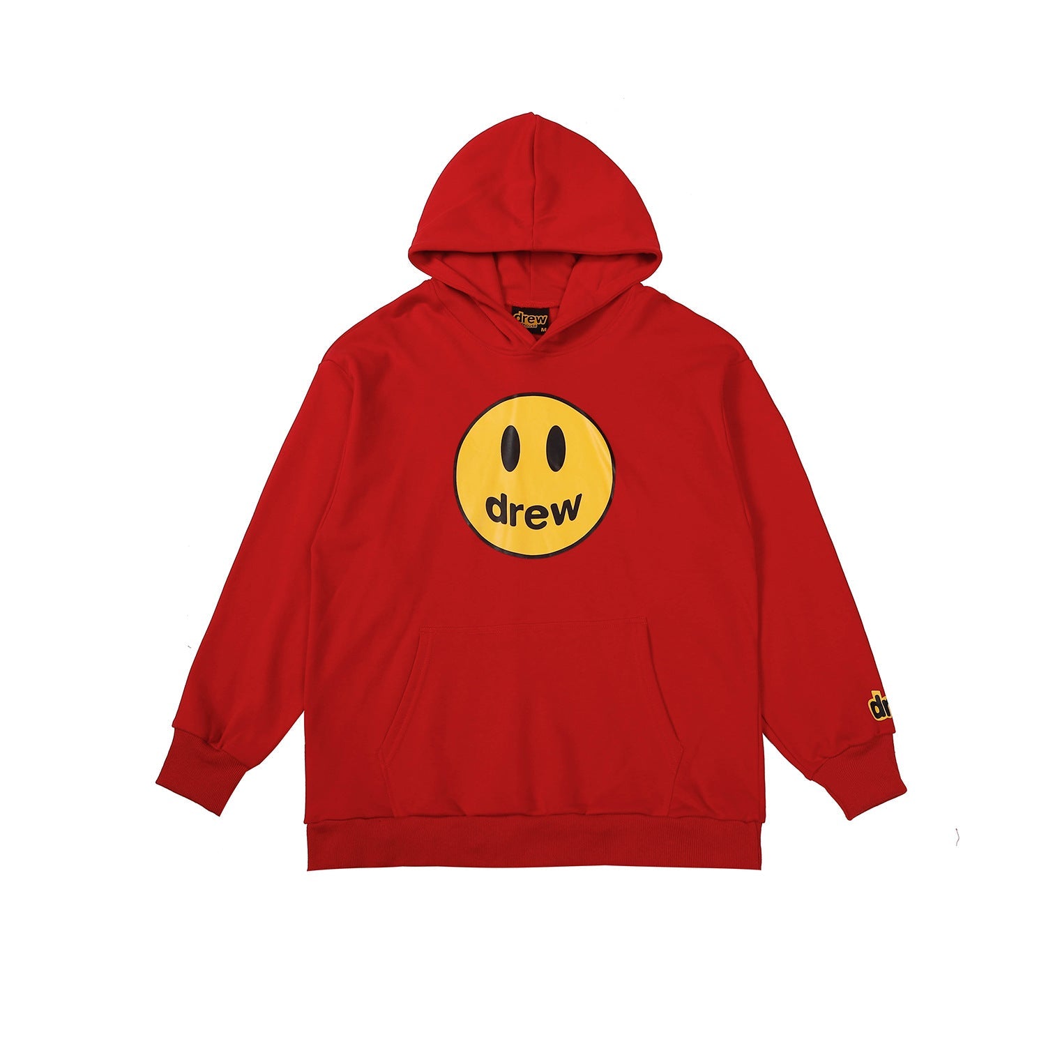 Drew House Mascot Smiley Logo Red Unisex Oversized Fleece Hoodie