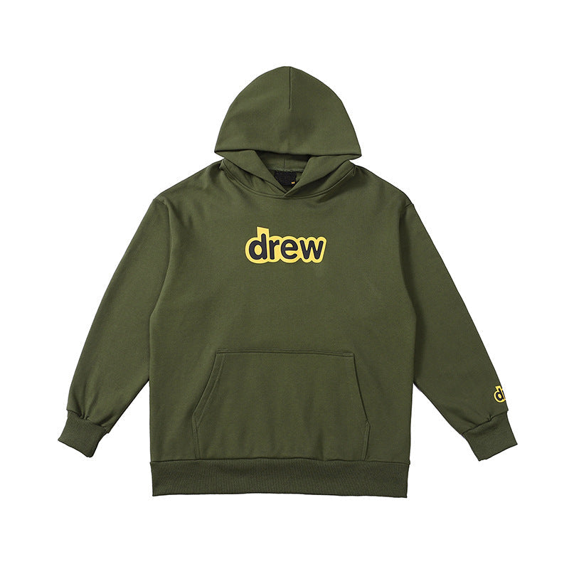 Drew House Classic Logo Olive Green Unisex Oversized Fleece Hoodie