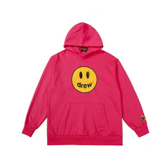 Drew House Mascot Smiley Logo Rose Red Unisex Oversized Fleece Hoodie