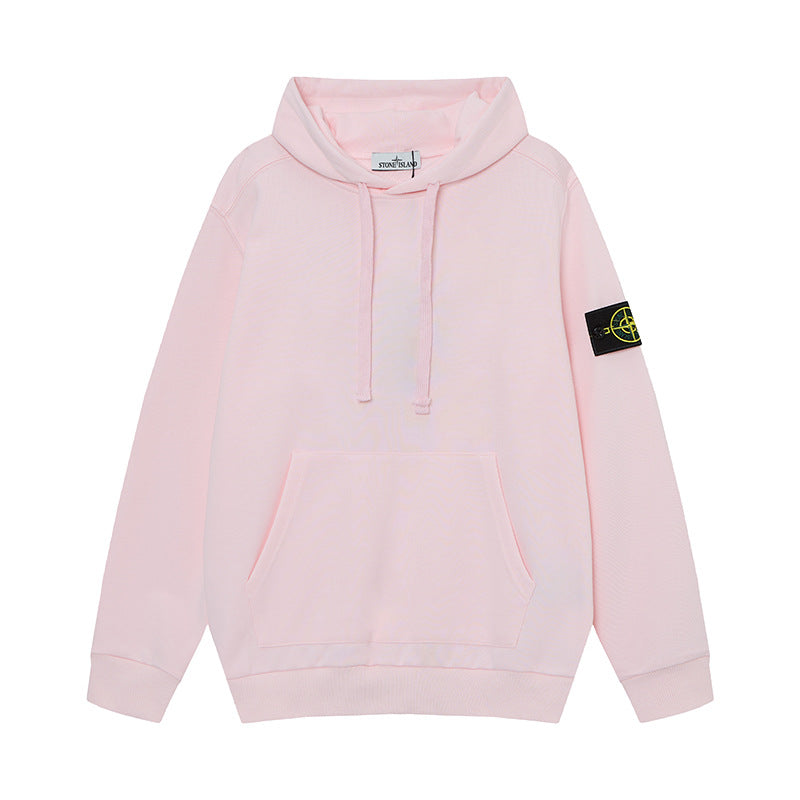 Stone Island Pink Crew Neck Arm Badge Sweatshirt Unisex Casual Top